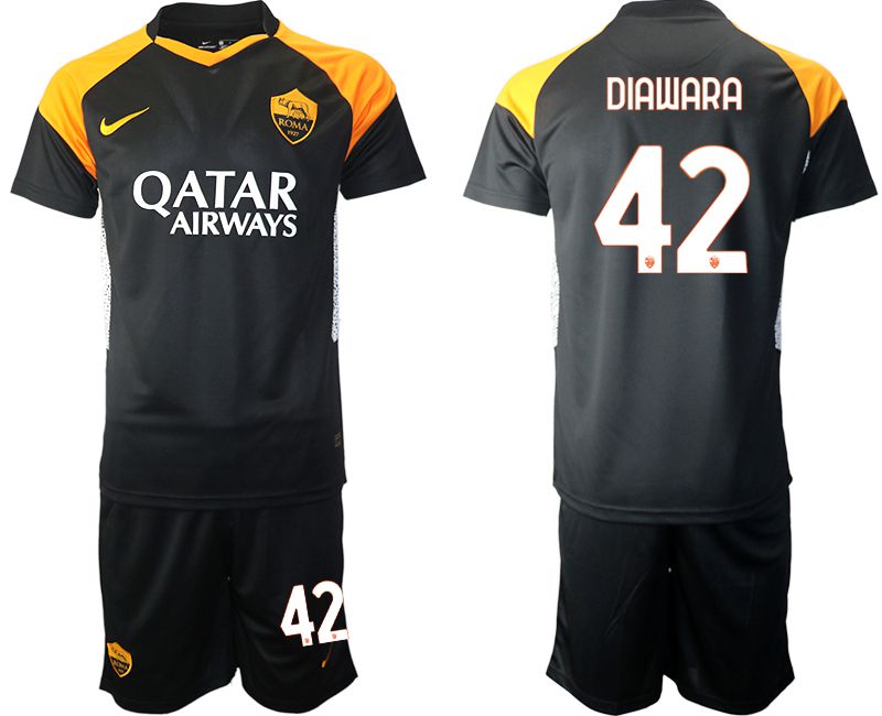 Men 2020-2021 club Rome away #42 black Soccer Jerseys